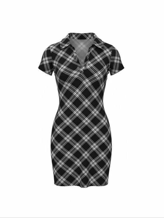 No Comment Dresses & Skirts - No Comment Chic Black and White Checkered Mini Dress